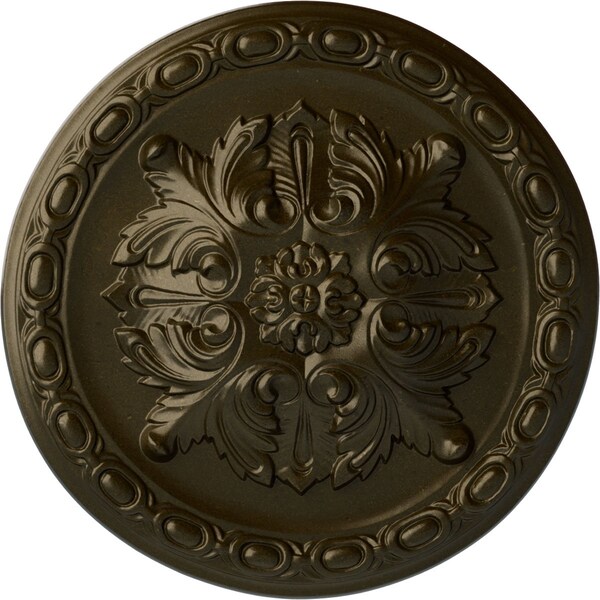 Ekena Millwork Stockport Ceiling Medallion, Hand-Painted Green Gold, 11 3/4"OD x 3/8"P CM12STGGS - main